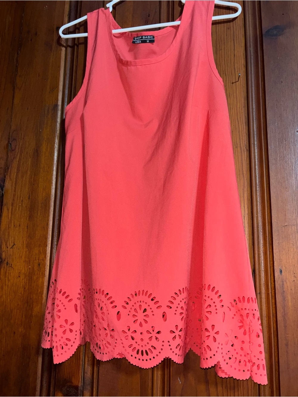 Coral and Beige Cut-Out Tunic Tank - Women - Picture 7 of 9